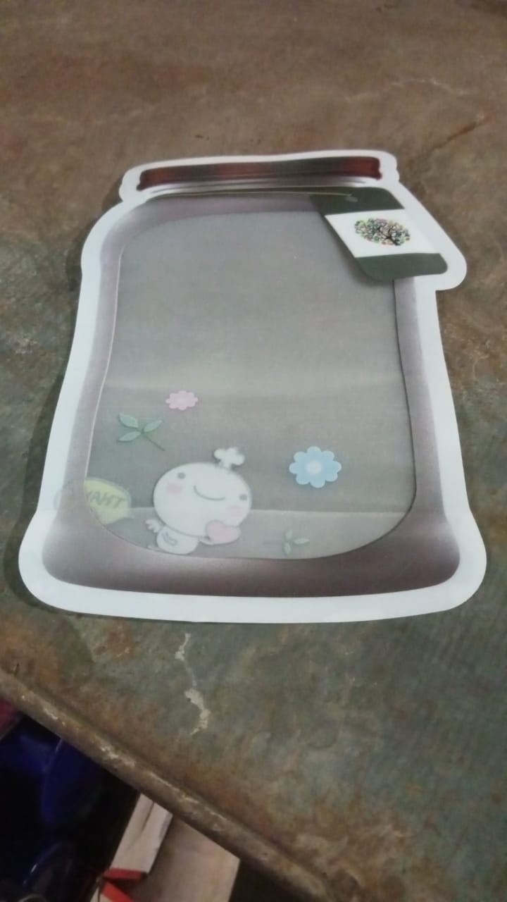 Plastic Transparent Medium Jar Shaped Pouch With Zipper (1 Pc) Your Brand