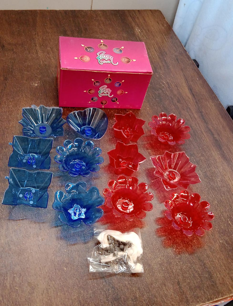 Reflection Diya Combo Plastic Candle Cup with Multi Shape, Diwali (12 Pcs Set) Your Brand