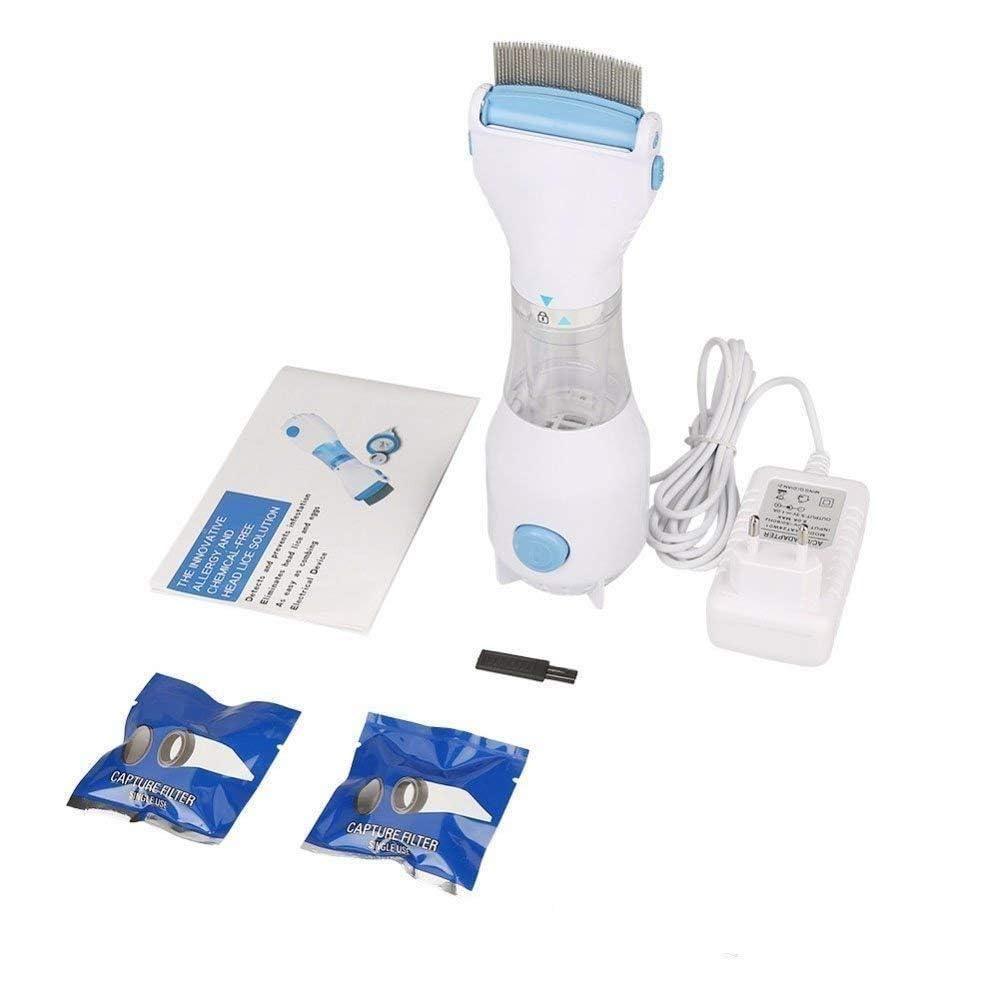 Electric head lice removal device with charging base and accessories for effective lice treatment