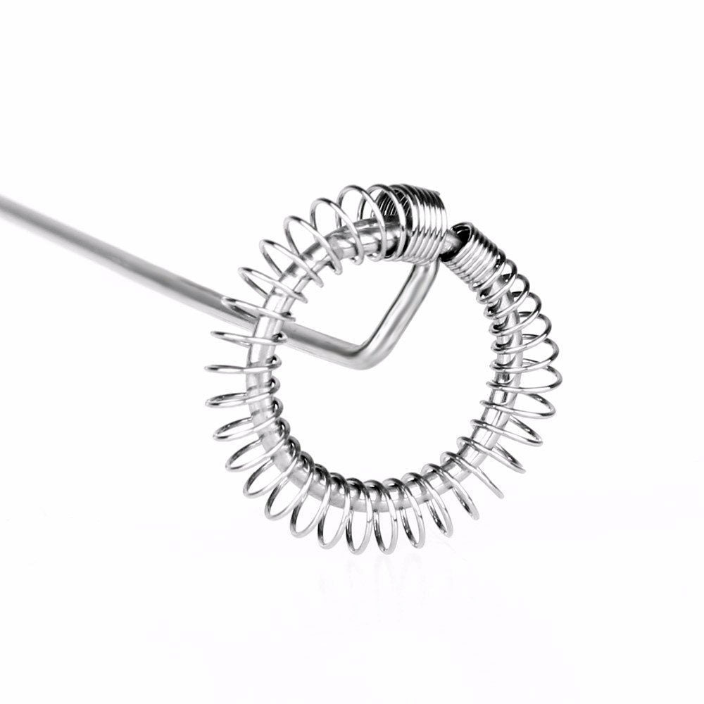 Stainless steel whisk attachment for electric milk frother for coffee, ideal for making creamy froth