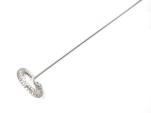 Stainless steel electric milk frother for coffee with a whisk attachment for frothing beverages