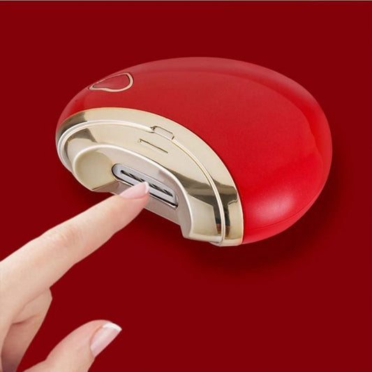 Red electric nail clipper with a sleek design for easy and efficient nail trimming
