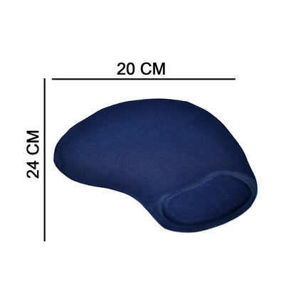 Your Brand ergonomic wrist mouse pad in blue with supportive design for comfortable computer use