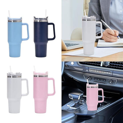 The Gir Farmer insulated sipper bottle with straw and handle in assorted colors for travel and car