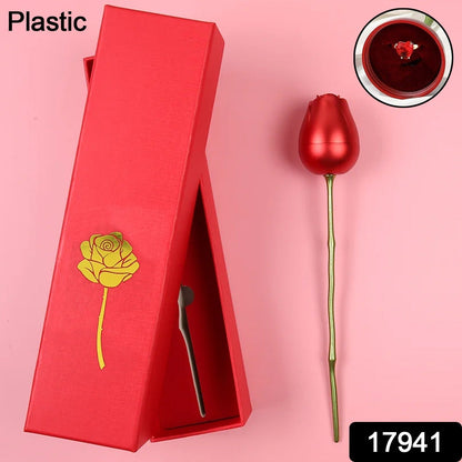 Plastic Red Rose Couple Rings Box-Fancy Rings Box (No Rings Included / 1 pc) Your Brand