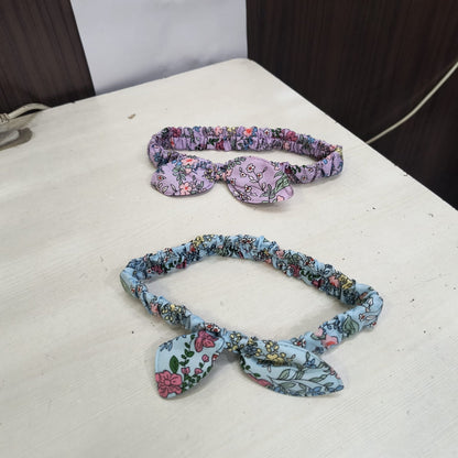 AM5426 Multicolour Rabbit Ear Hair Band - Adjustable, Polyester & Wire for Fashion and Sports
