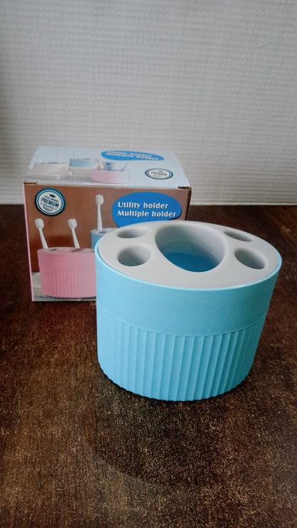 Multipurpose Bathroom Toothbrush and Utility Holder Stand with Multiple Slots (1 Pc) Your Brand
