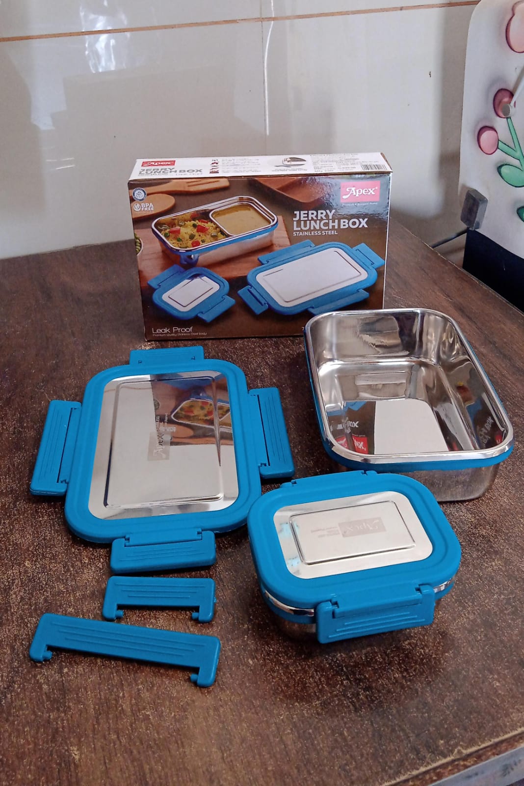Apex Jerry Lunch Box Premium Stainless Steel Food Container (2 Pc / 700+200 ML Approx) Your Brand