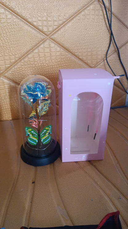 LED-Powered Eternal Rose in plastic Dome (1 Pc / Battery not Included) Your Brand