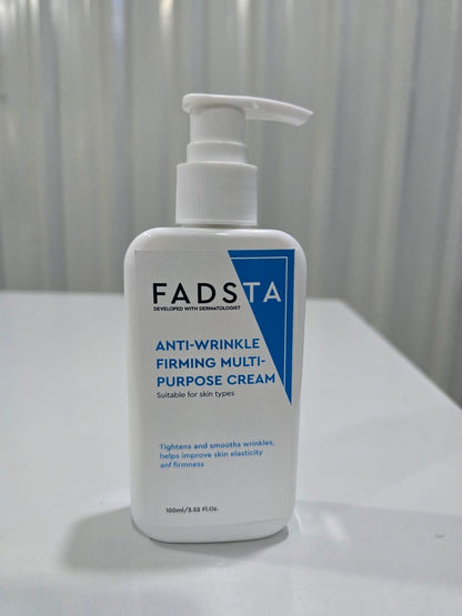 FADSTA Anti-Wrinkle Firming Cream in a pump bottle for skin tightening and smoothing benefits