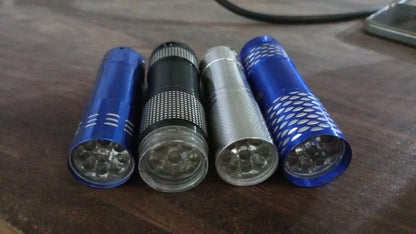 Portable Mini Torch – 9 LED Pocket Flashlight, 3 Battery Operated (Battery Not Included, Mix Color) Your Brand