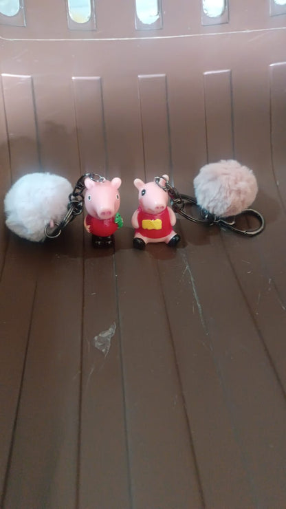 Cute Cartoon Keychain with Fluffy Pom (1 Pc / Mix Design) Your Brand