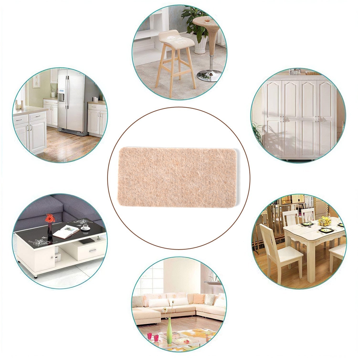 Felt furniture floor protector pads for safeguarding furniture and floors in various settings