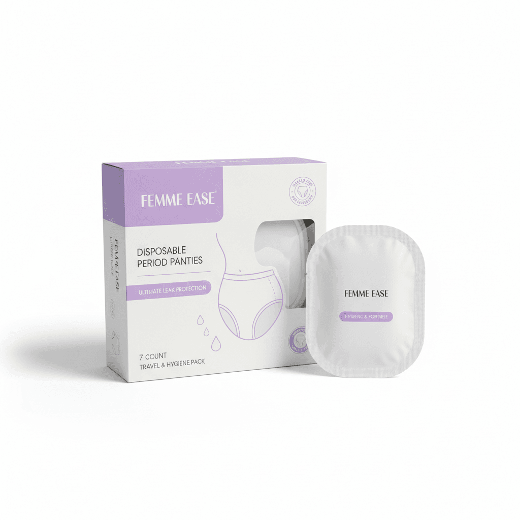 FEMME EASE disposable period panties for women in a pack of seven for ultimate protection and hygiene