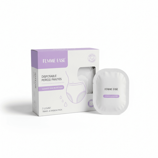 FEMME EASE disposable period panties for women in a pack of seven for ultimate protection and hygiene