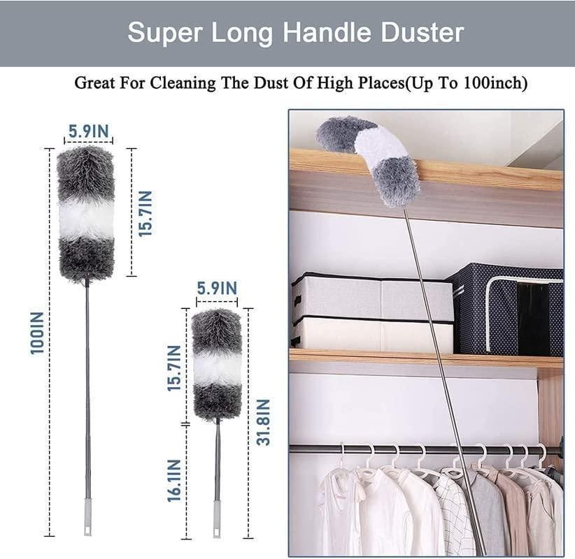 THE GIR FARMER flexible mop duster with super long handle for cleaning high places up to 100 inches