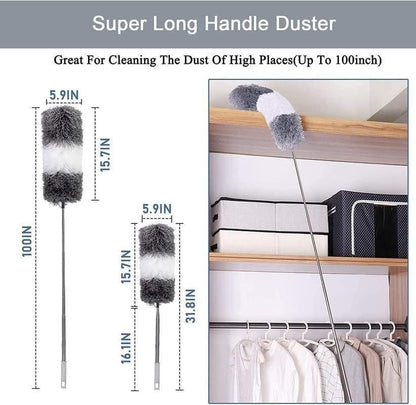 THE GIR FARMER flexible mop duster with super long handle for cleaning high places up to 100 inches