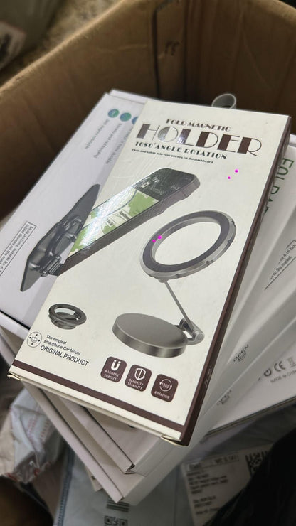 Magnetic car phone holder with 360 degree rotation in retail packaging for easy phone mounting