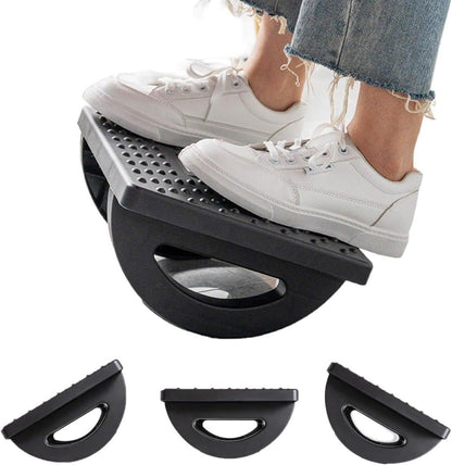 Footrest massage stool with textured surface for comfort and support during foot relaxation