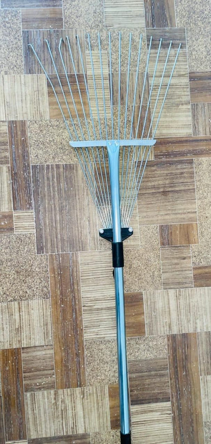 Best tool for cleaning garden leaves metal leaf rake with extendable handle by THE GIR FARMER