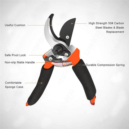 Your Brand garden shears sharp cutter with comfortable grip and durable carbon steel blades for precise pruning