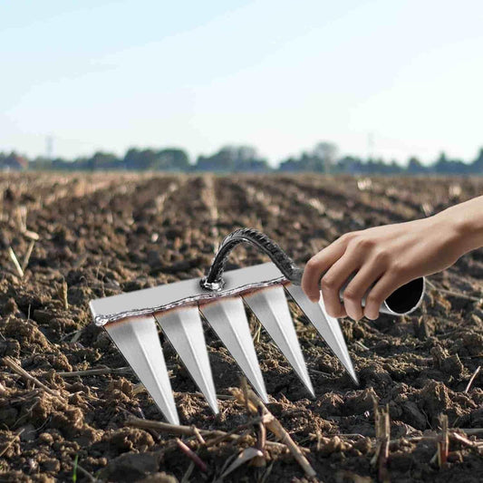 Stainless Steel Garden Weeder with five sharp blades for easy weeding in soil and garden beds
