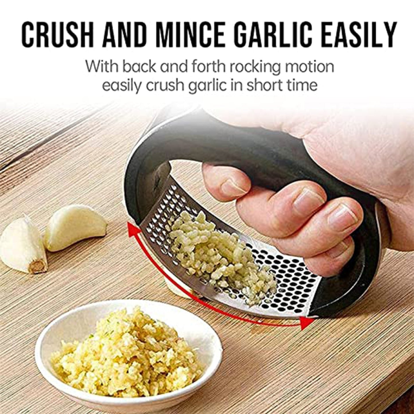 Your Brand garlic ginger crusher for cooking with ergonomic handle for easy mincing and crushing
