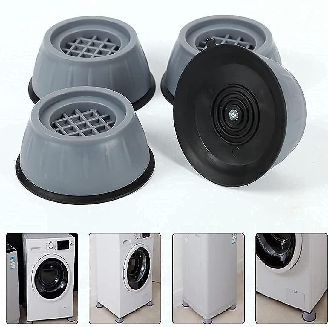 Gray anti vibration pads for washing machine with grid pattern to reduce noise and movement
