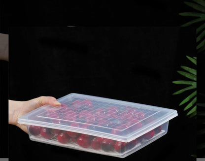 The Gir Farmer clear fridge storage containers set holding fresh cherries with a secure lid