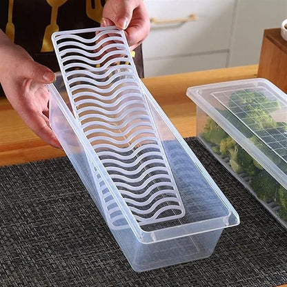 The Gir Farmer clear plastic fridge storage containers set with removable divider for organized kitchen storage