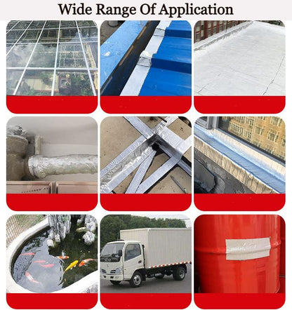 Various uses of leak proof adhesive tape by THE GIR FARMER for sealing roofs pipes windows ponds vehicles and containers
