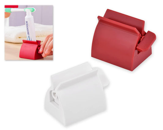 The Gir Farmer toothpaste tube squeezer pack of 2 in red and white for easy toothpaste dispensing