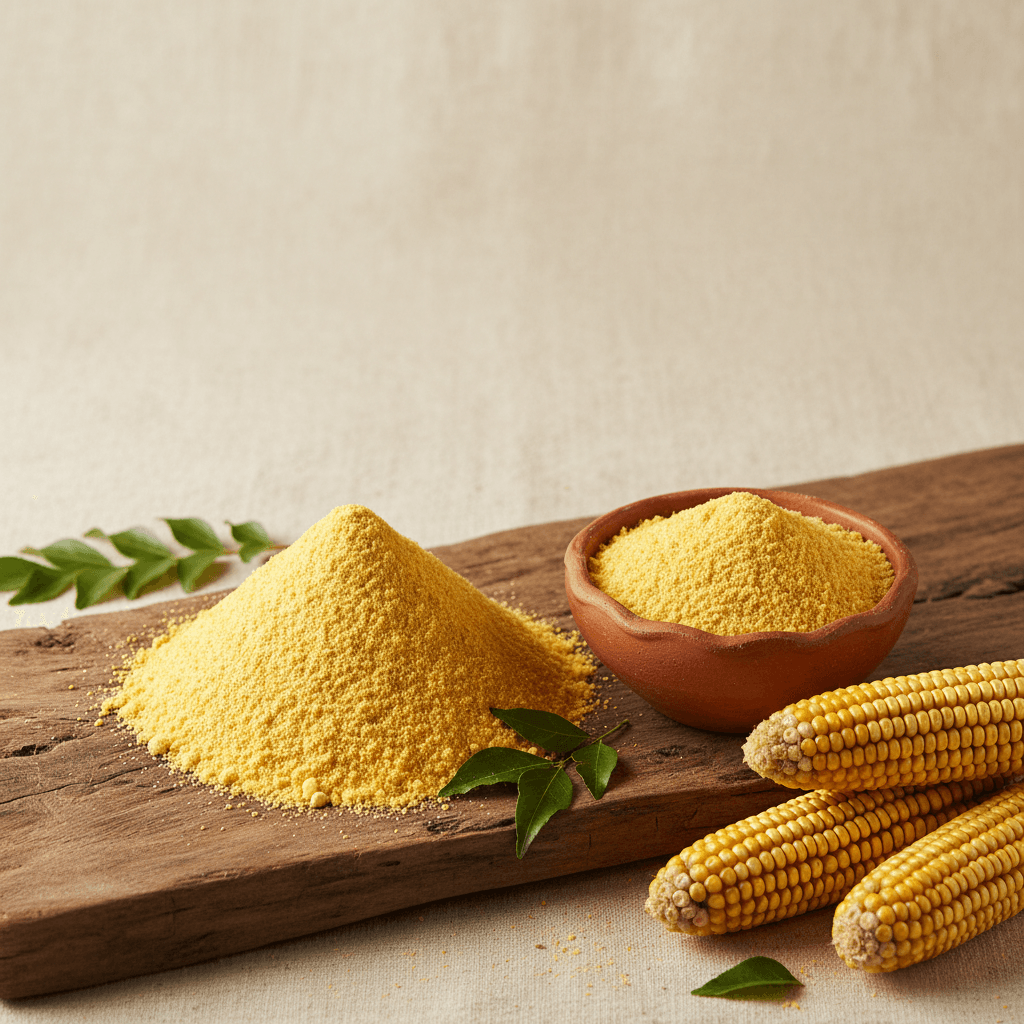 Yellow corn flour from THE GIR FARMER, free from gluten flour, ideal for gluten-free baking and cooking
