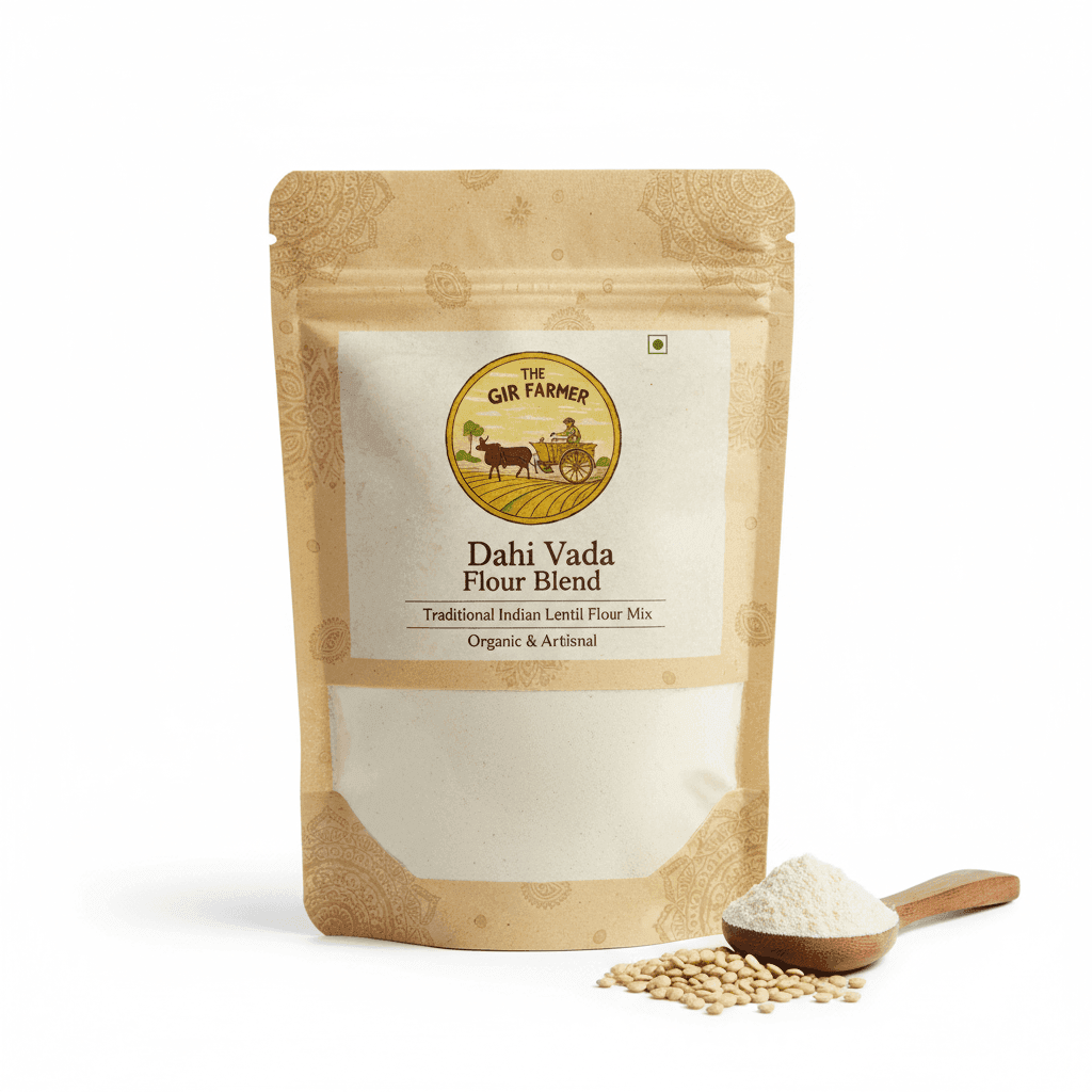 The GIR FARMER Organic Dahi Vada Flour for making delicious traditional Indian lentil snacks