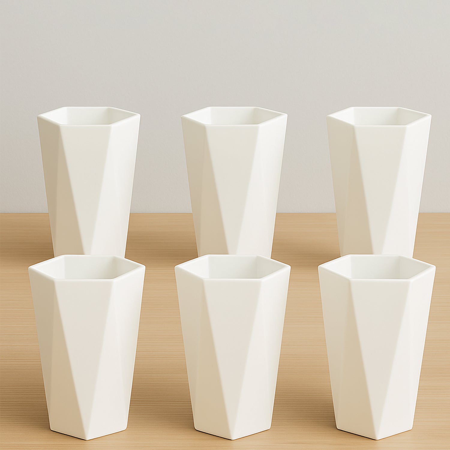 Hexagon Shape Plastic Drinking Glass Set (6 Pc) Your Brand