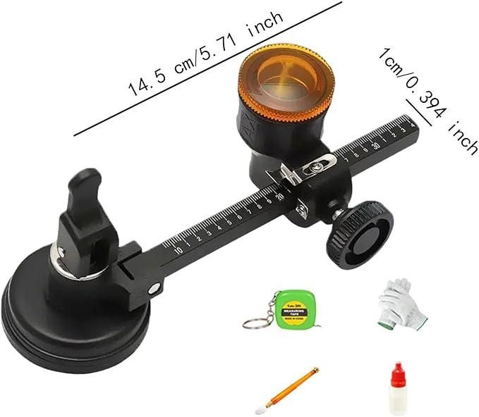 THE GIR FARMER glass compass cutter tool with measurement scale and suction base for precise glass cutting