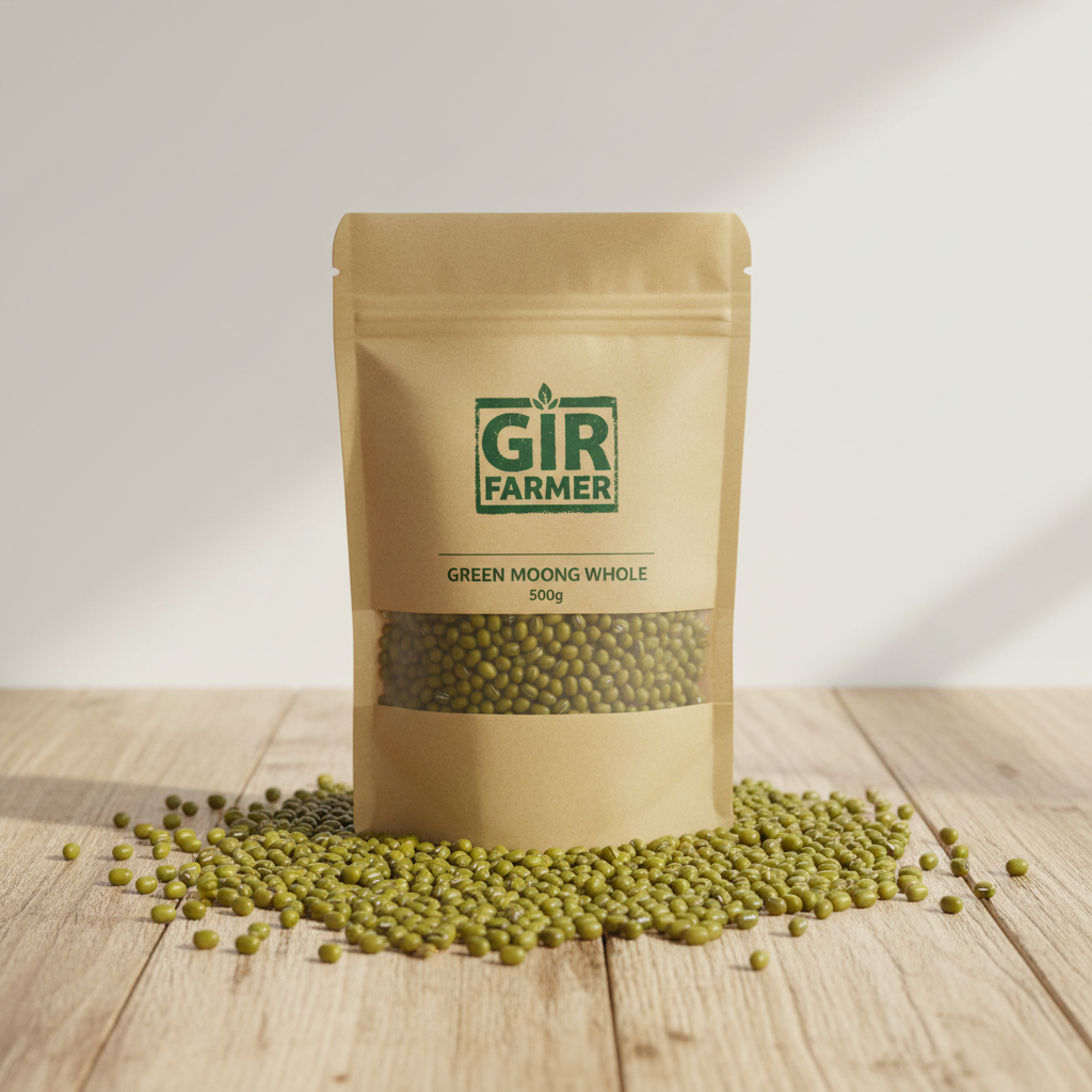 The Gir Farmer Organic Whole Moong – Unpolished Whole Green Gram, Protein Rich & Naturally Grown