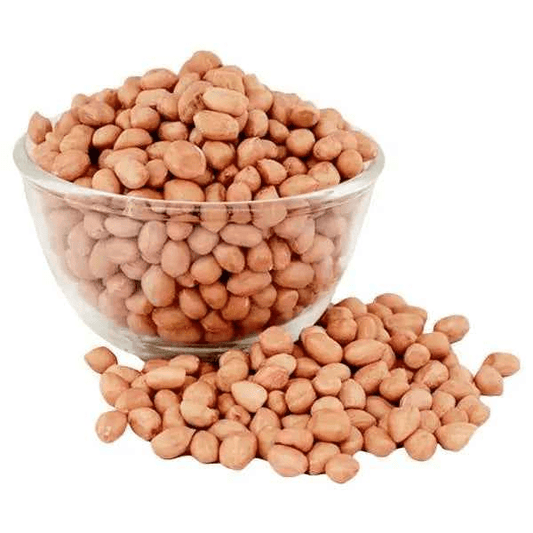 Bowl of raw peanuts showing natural beige color, perfect for snacking or cooking