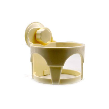 Hair dryer holder wall mount in white plastic for convenient storage and organization in your bathroom