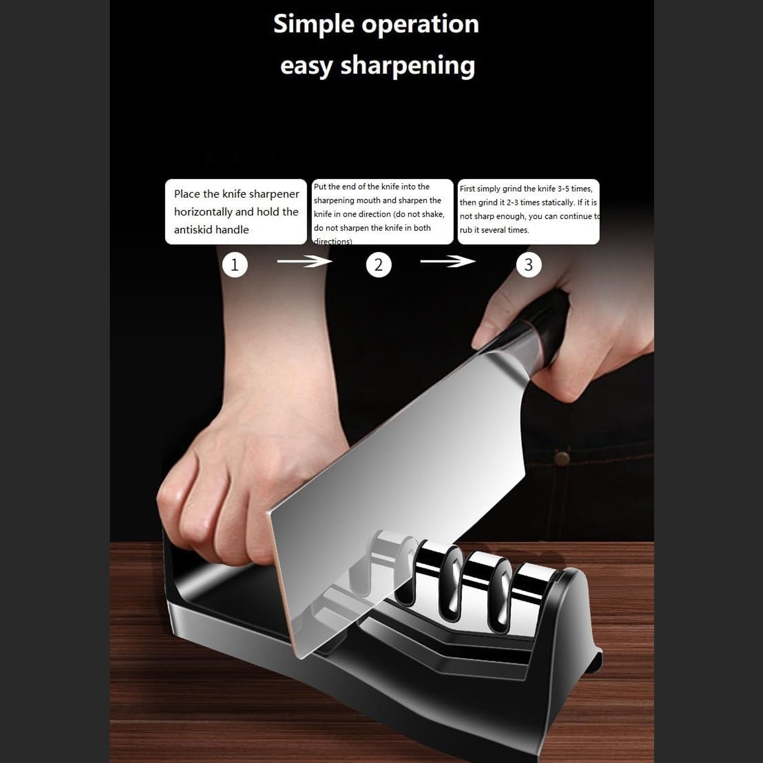 Handheld kitchen knife sharpener with ergonomic design for easy use and effective sharpening