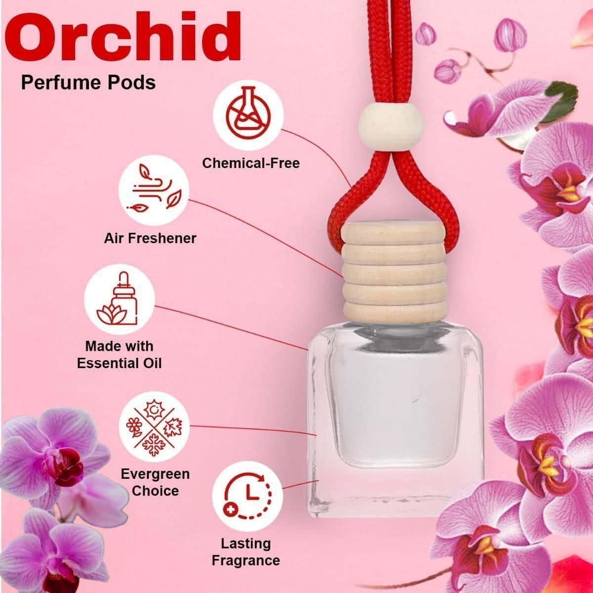 Elegant Orchid hanging car perfume diffuser with essential oil for a lasting fragrance