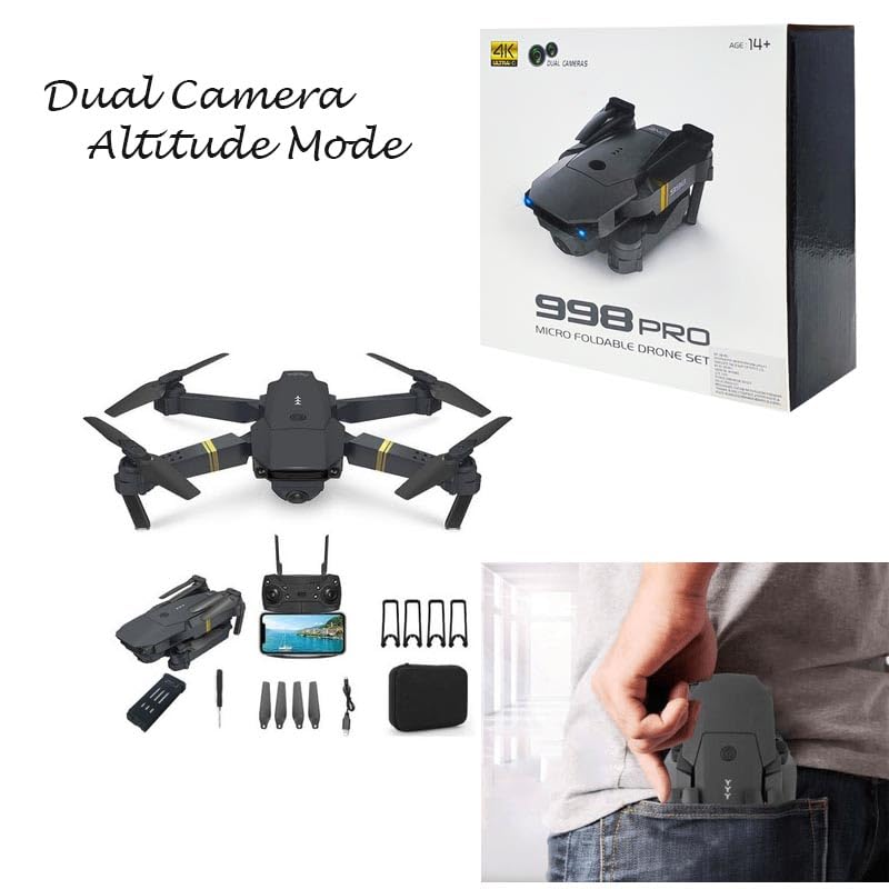 HD mini drone for kids with dual camera and foldable design, including remote and accessories