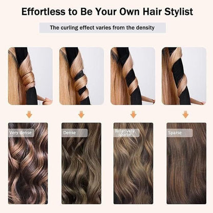 Heatless curling rods pack of 3 demonstrating effortless curling techniques for various hair densities