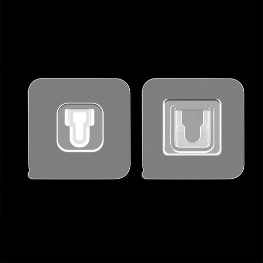 Heavy duty adhesive wall hooks with a clear design for strong and secure mounting