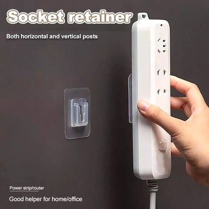 Heavy duty adhesive wall hooks for securely holding power strips and routers in home or office settings