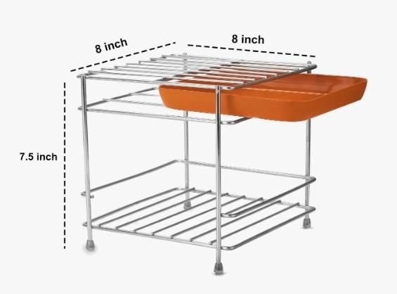 Heavy steel matka stand with sturdy design, featuring an 8 inch top and 7.5 inch height for durability