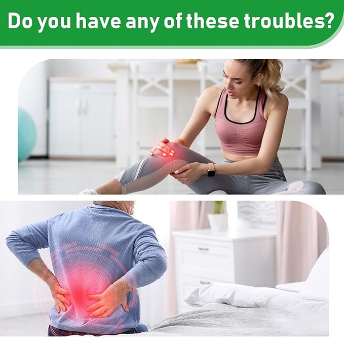 Woman using herbal knee pain relief patches while sitting on the floor for effective pain management