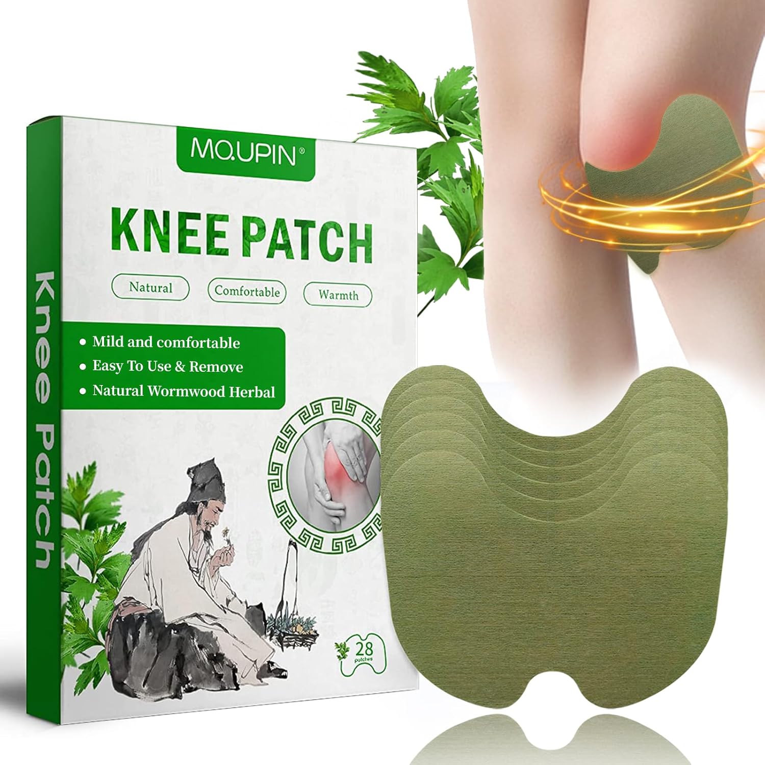 herbal knee pain relief patches offering natural warmth and comfort for effective knee support.