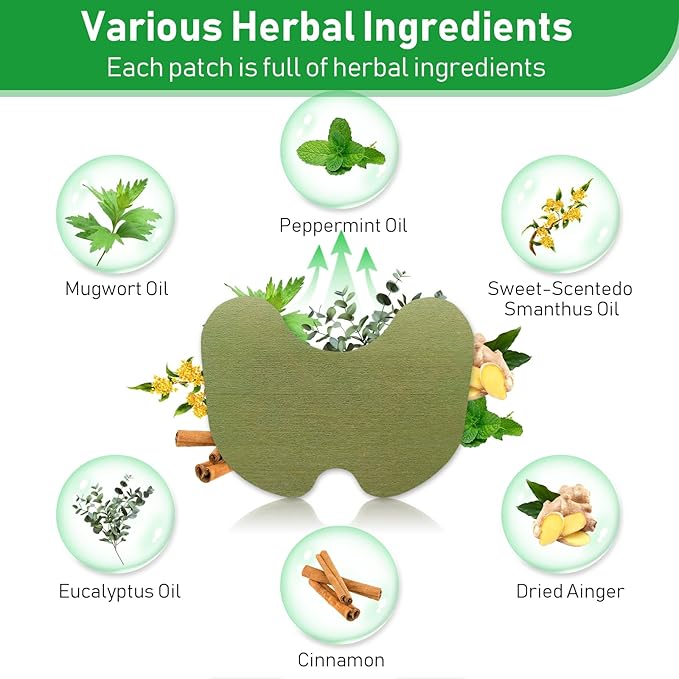 Herbal knee pain relief patches showcasing various herbal ingredients like peppermint and eucalyptus oils