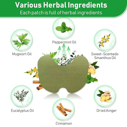 Herbal knee pain relief patches showcasing various herbal ingredients like peppermint and eucalyptus oils
